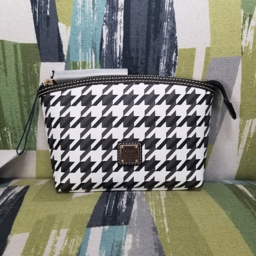 Dooney & Bourke Black and White Houndstooth Cosmetic Pouch